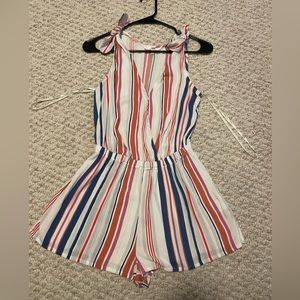 Striped beach coverup romper
